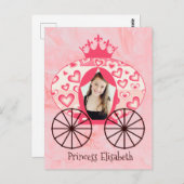 お姫様のメルヘンなロイヤル プリンセスの馬車の女の子の誕生日 ポストカード (正面/裏面)