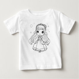 お姫様の色付けをしよう ベビーTシャツ