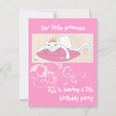 お姫様の誕生日パーティーの招待状 招待状 (正面)