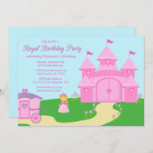 お姫様の誕生日パーティーの招待 招待状 (正面/裏面)