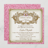 お姫様の誕生日パーティー 一度きりの魔法のプリンセスバースデー 招待状 (正面/裏面)