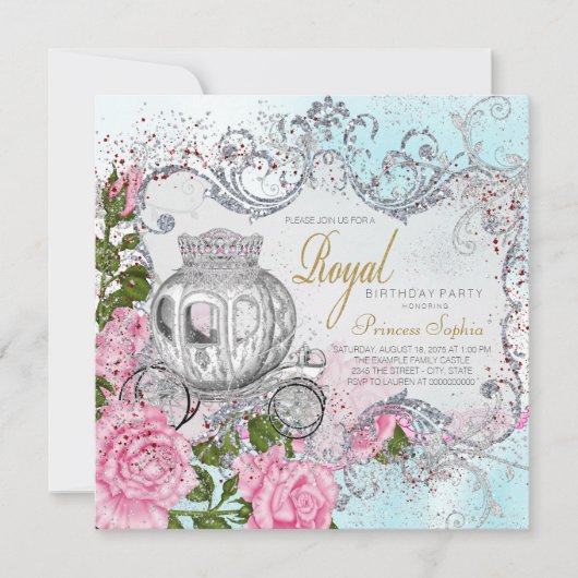お姫様の誕生日パーティー 招待状 (正面)