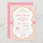 お姫様の赤ちゃんシャワーの招待状 招待状 (正面/裏面)