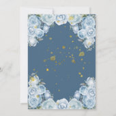 お姫様の青と白の誕生日パーティ 招待状 (裏面)