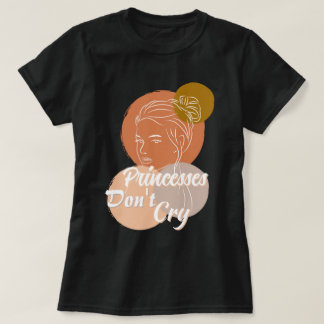 お姫様は歌詞の黒いT書シャツを泣かない Tシャツ