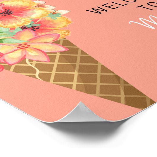 お姫様を連れて行かれた ブライダルシャワーのウェルカムサイン ポスター (角)