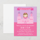 お姫様テーマのガールズバースデーパーティー 招待状 (正面/裏面)