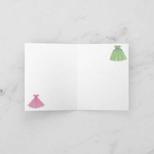 お姫様ドレスのフェアリーテイル 小さな女の子の柄 カード (内部)