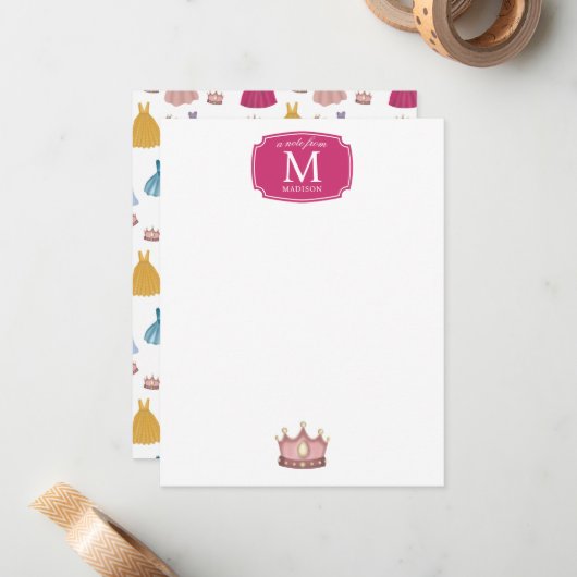 お姫様ドレス フェアリーテイル 幼女 キッズ ノートカード (正面/裏面インサイチュ)