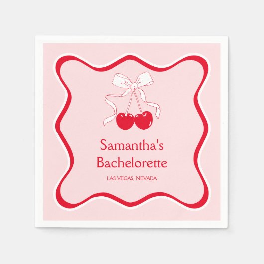 お姫様パーティーに最適なバレンタインチェックのナップキン スタンダードカクテルナプキン (正面)