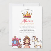 お姫様パーティーのおとぎ話 招待状 (正面)