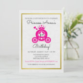 お姫様ピンクのプリンセス ファーストバースデー 招待状 (スタンド正面)