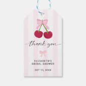 お姫様気分を添える ブライダルシャワーボウ ストライプ ギフトタグ (正面)