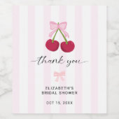 お姫様気分を添える ブライダルシャワー コケッタ リボン ストライプ ワインラベル (シングルラベル)