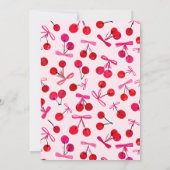 お姫様気取り チェリーオントップ 女の子 ベビーシャワー 招待状 (裏面)