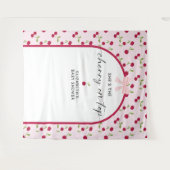 お姫様気質なバックドロップ「Cherry On Top Baby Shower」 タペストリー (正面(横))