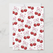 お姫様気質なリボン ピンクの女の子のベビーシャワー 招待状 (裏面)