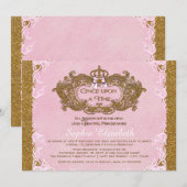 お姫様誕生日パーティー 招待状 (正面/裏面)