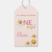 お姫様1歳の誕生日記念フォトタグ ONEderful Girl ギフトタグ (裏面)