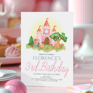 お姫様 ピンク プリンセス おとぎ話 子供 誕生日 招待状