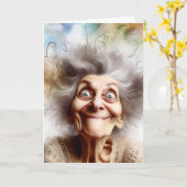 お婆さん考えにストレス カード (黄色い花)