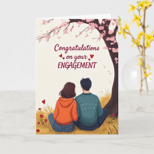 お婚約 カード (黄色い花)