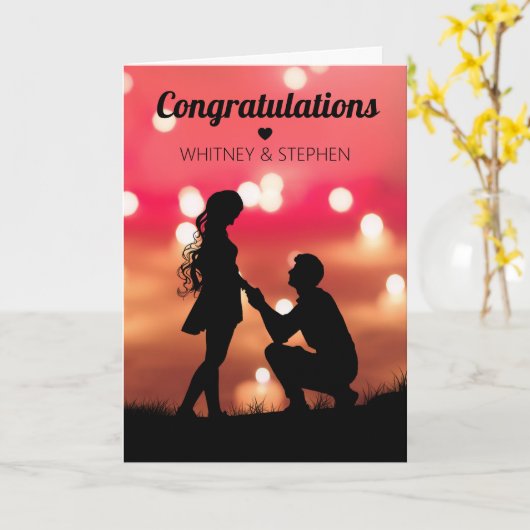 お婚約 カード (黄色い花)