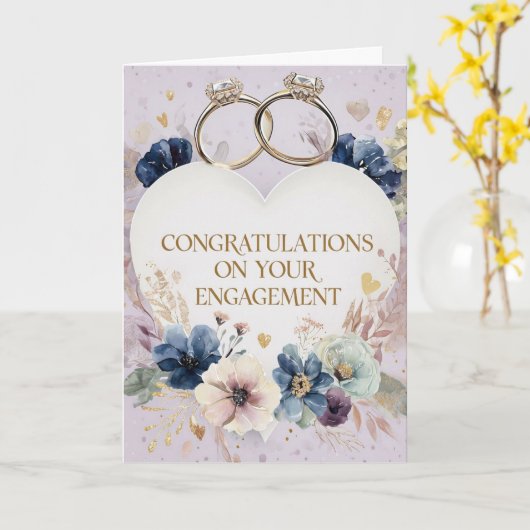 お婚約 カード (黄色い花)