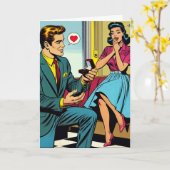 お婚約 |レトロ カード (黄色い花)