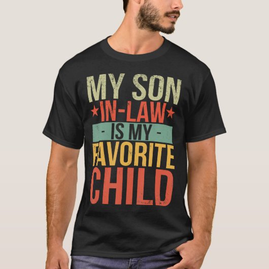 お婿さんが一番好きな子供 おもしろお父さん Tシャツ (正面)