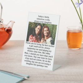 お嫁さんのお母さんいつも感謝 台座サイン