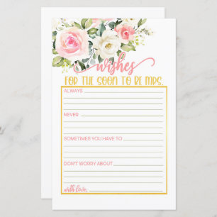 お嫁さんへの願い – ピンクのフローラ&金ゴールド