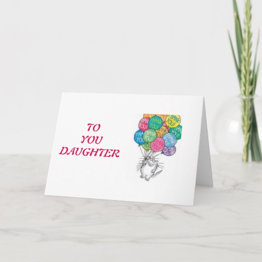 お嬢さんお礼最高の誕生日 サンキューカード (正面)