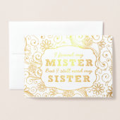 お嬢さんを見つけたよ、お前は私の花嫁の娘になってくれないか 箔カード (封筒付き正面)