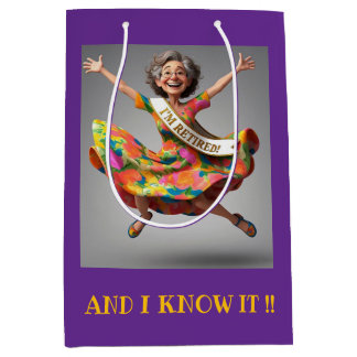 「お嬢さん最後退職した」 ミディアムペーパーバッグ