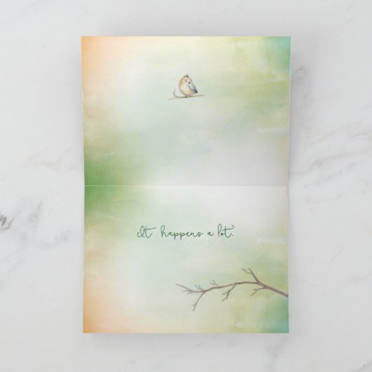 お嬢さん、ニースの鳥考えの木に カード (内部)