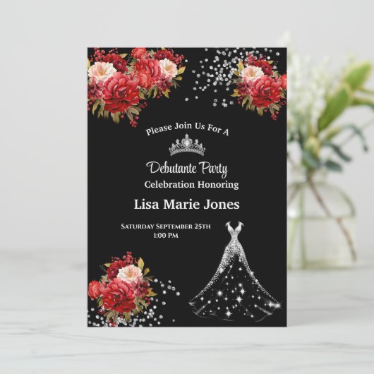 お嬢様のデビュー披露パーティーへのご招待 招待状 (スタンド正面)