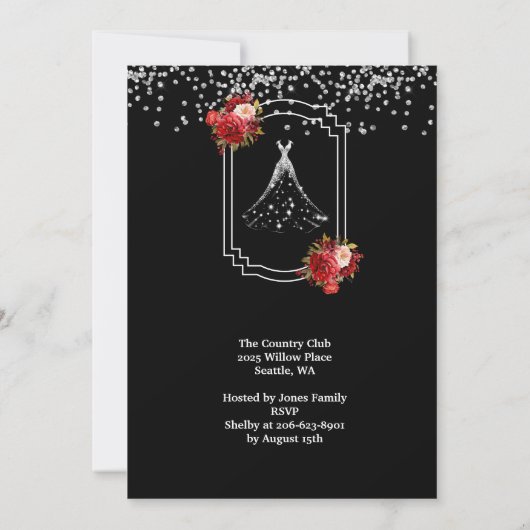 お嬢様のデビュー披露パーティーへのご招待 招待状 (裏面)