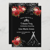 お嬢様のデビュー披露パーティーへのご招待 招待状 (正面/裏面)