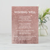 お嬢様のモダン ローズゴールド グリッター フォイル ウィッシング ウェル 招待状 (スタンド正面)