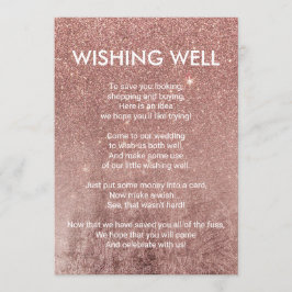 お嬢様のモダン ローズゴールド グリッター フォイル ウィッシング ウェル 招待状