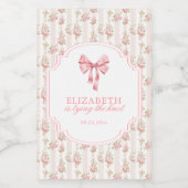 お嬢様の結婚前お披露目会　コケッティ ボウ ブライダルシャワー ワインラベル (シングルラベル)