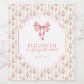 お嬢様の結婚前お披露目会　コケットリボン ブライダルシャワー ワインラベル (シングルラベル)