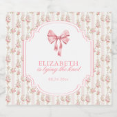 お嬢様の結婚式前お披露目パーティー コケットスタイルの蝶ネクタイ ソフトピンク スパークリングワインラベル (シングルラベル)