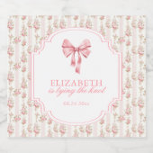 お嬢様の結婚式前お披露目パーティー　コケットスタイルの蝶結び スパークリングワインラベル (シングルラベル)