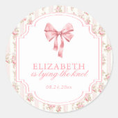 お嬢様の結婚式　コケッティ ボウのプレシャワーパーティ ラウンドシール (正面)