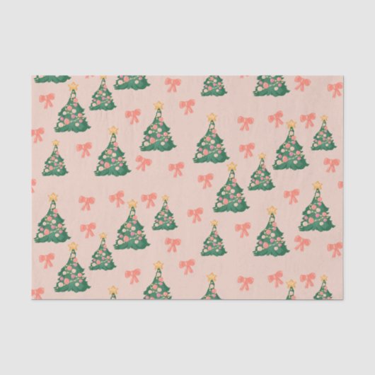 お嬢様風クリスマスツリー包装紙 薄葉紙 (正面)