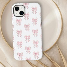 お嬢様風ピンクリボンパターン Case-Mate iPhone 14 PLUSケース