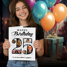 お嬢様25歳の誕生日大きな花の数字カード