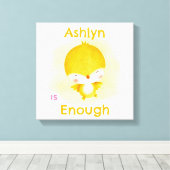 お子さまの個性に応じたアファメーション | 十分な黄色の鳥 キャンバスプリント (インサイチュ (ウッドフロア))